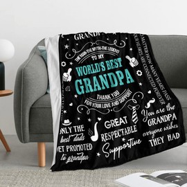 Fathers Day Grandpa Gifts Throw Blanket 80" x 60", Gifts for Grandpa, Grandpa Birthday Gifts Ideas from Grandson Granddaughter, Gifts for Grandpa from Grandkids, Grandfather Gifts for Fathers Day
