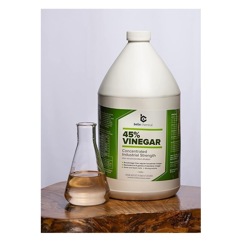 45% Pure Vinegar - Concentrated Industrial Grade (2-Gallons)