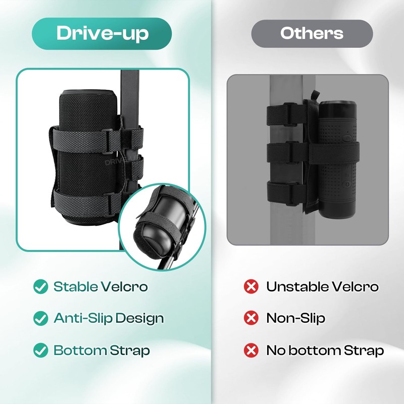 Drive-up Adjustable Speaker Mount for Golf Cart, Strap Holder for