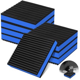 phepetroll 8 Pack Anti Vibration Pads 4" X 4" X 7/8" Sound Isolation Ribbed Rubber Mats with EVA Center, Heavy Duty Vibration Isolation Pads for Air Compressos, Conditioner, Treadmill, Washer Dryer