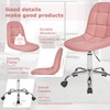 VECELO Armless Vanity Chair, PU Leather Height Adjustable Makeup Chair
