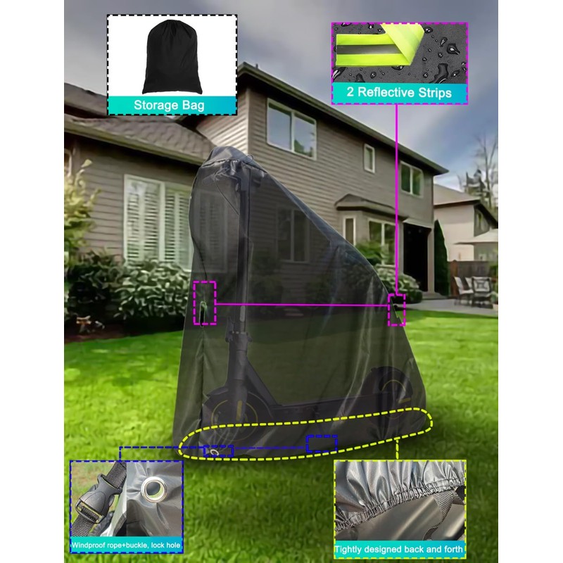 Electric Scooter Cover, Universal Scooter Cover, Waterproof Sun, Tear Proof