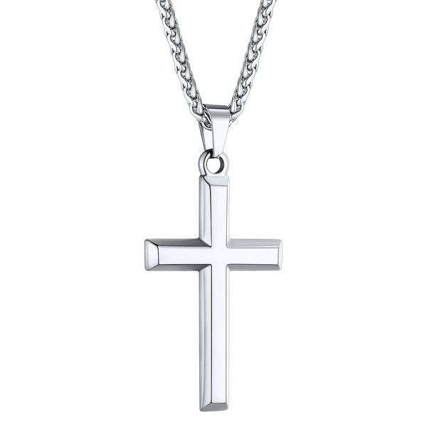 Stainless Steel Cross Necklace for Women, Cross Chain Christian Jewelry