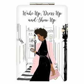 African American Expressions - Show Up Compact Mirror - Elegant Due-Sided Make up - Perfect for Travelers - PM-03