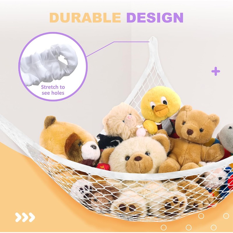Stuffed Animal Net Hammock for Plushie Toys, Stuffed Animal Hammock