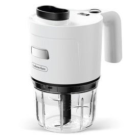 Protable Immersion Blender 6 in 1 Hand Blender 2000mAh, Handheld Blender Stainless Steel Blade With 300ml Mixing Beaker, Chopper, Whisk and Milk Frother