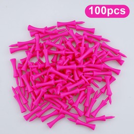 LWMLWM Pack of 100 Pink Golf Tees, 57 mm Plastic Golf Tees (2-1/4 Inch)