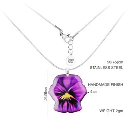 Schön Klein Gartenkollektion Halsketten Kette mit Anhänger Schmuck für Damen (Stil 15 - Blumen Violett Silber)