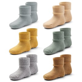 Moon Tree Baby Warm Winter Socks Baby Boys Non-Slip Socks Baby Girls Thick ABS Socks, MIX 5153/Boys