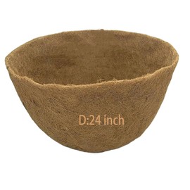 Frillybutts 1PCS 24 Inch Coco Liners for Planters,Round Basket Shaped Coconut Fiber Replacement Liners