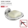 Wenko 18776100 TurboLoc soap dish fixing without drilling, Metal Steel,