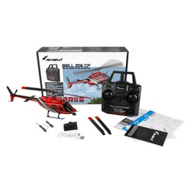 Amewi Bell 206 Jet Ranger CP Helicopter 6-Channel 6G RTF, Remote Controlled Helicopter Scale, Red/Black, 1:33