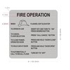 FIRE OPERATION SIGN FOR ELEVATOR (Brush Silver Aluminum, SIZE6X6INCH, DOUBLE