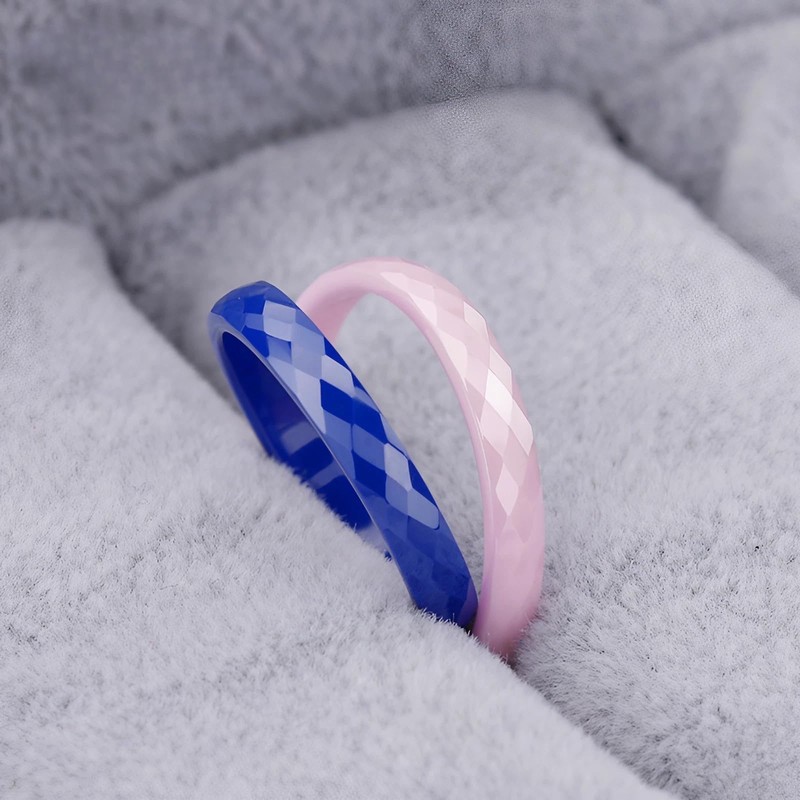 Pinannie 4 Pack Hypoallergenic Ceramic Rings For Women Black and
