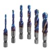 Bestgle 6 Pcs HSS Tap Drill Bit Set Combination Drill