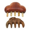 2Pcs Meridians Comb 5 Tooth Portable Sandalwood Rosewood for Head
