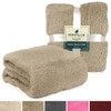 PAVILIA Luxury Sherpa Twin Size Bed Blanket | Fluffy, Plush,