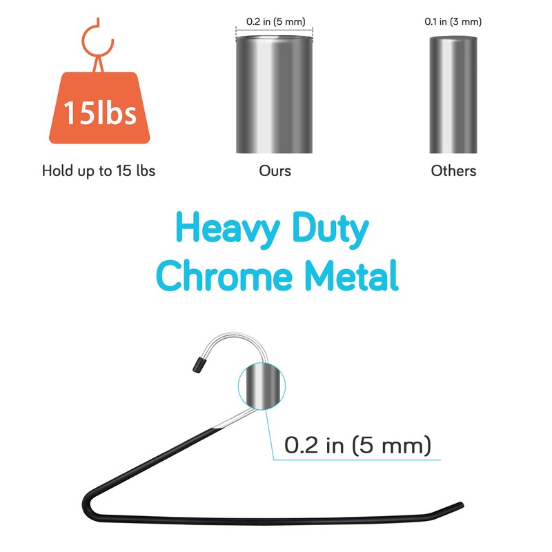 IPOW 24 Pack Heavy Duty Metal Pants Hangers, Jean Hangers