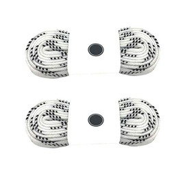 Silfrae Waxed Skate Hockey Laces, Sold in Two Pairs, Heavy Duty, Perfect for Hockey, Roller, and Skates, and Boots, Multi-Size and Multi-Color Available. (White, 108'')