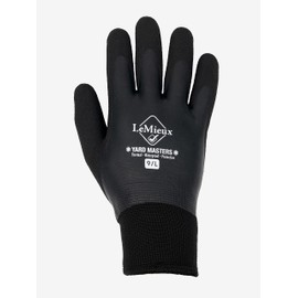 LeMieux Unisex Thermal Work Gloves in Black with Soft Warm Fleece Lining - Waterproof Hand Cover - Comfortable Fit Horse Equestrian Accessory - Small