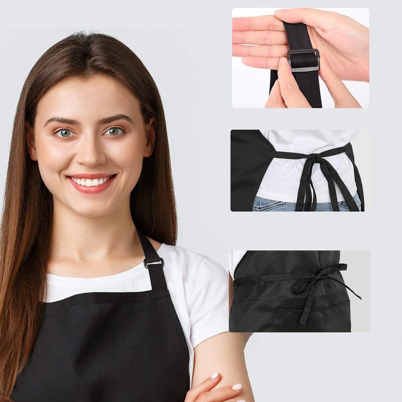 Apron, Aprons for Women Men Chef Black Kitchen Apron Adult