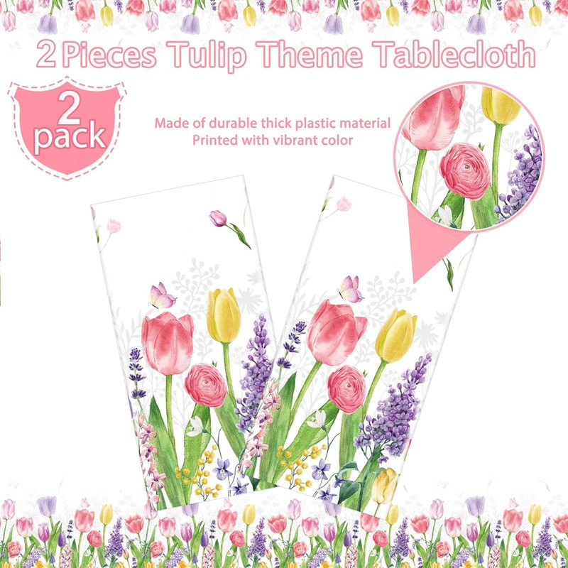 Pack of 2 Table Runners Spring Table Runner Flowers Table