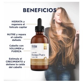 Pack Hebbe Cosmetics Aceite Ricino Almendras Coco Orgánico Puro 300ml