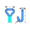 50MM J Claw Hooks Zinc Plated x4 (5 Ton Lashing