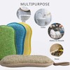 Double Sided Non-Scratch Microfiber Sponges,4Pcs Reusable Double Sided Non-Scratch Microfiber