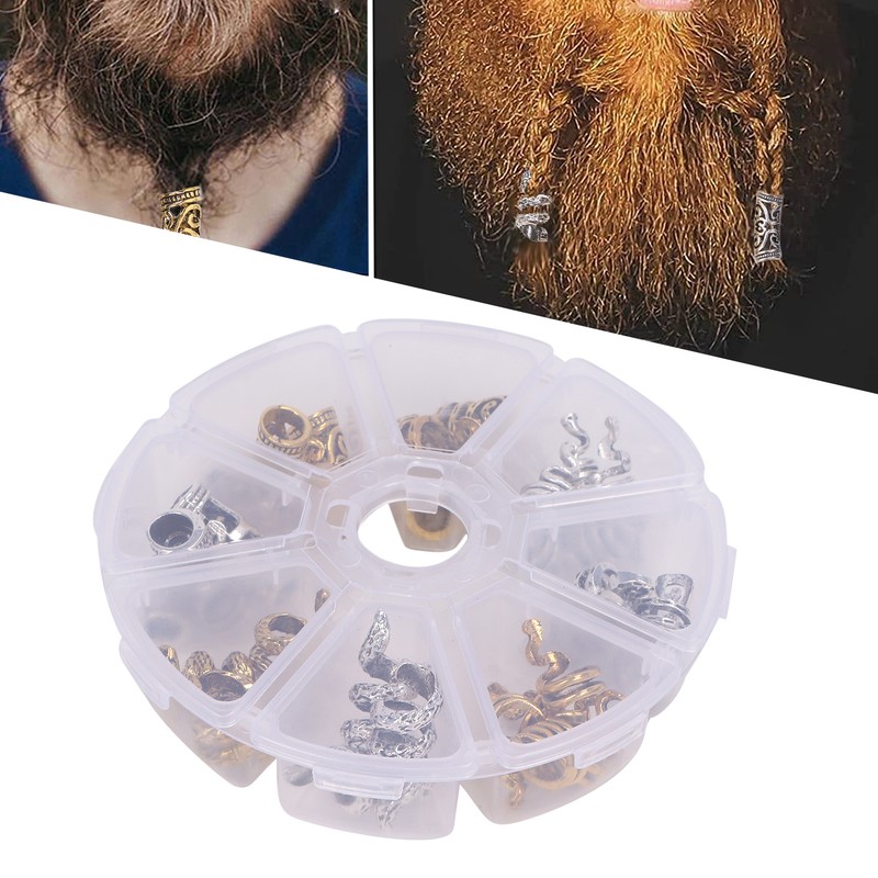 Viking Beard Hair Beads DIY Decorative Hair Braiding Beads for
