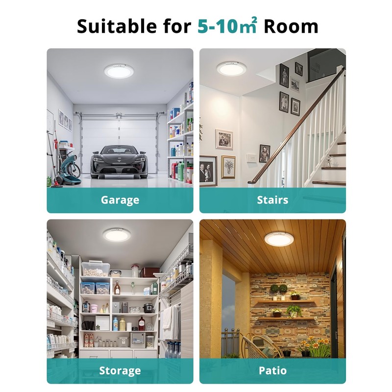 wowatt Battery Operated Ceiling Light Rechargeable Ceiling Lights with Remote