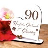Dekolando 90 Years Decorative Heart Stand, 15 cm x 15