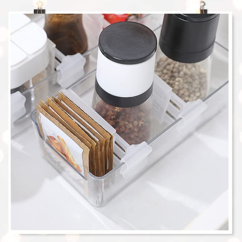 DUOHERESHUI Pack of 16 Plastic Drawer Separators, Fridge Drawer Dividers,