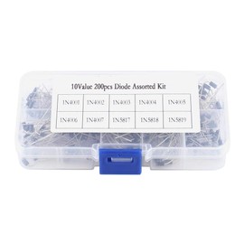 SEAFRONT DIODE 200pcs 10 Value 1N4001-1N4007 1N5817-1N5819 Rectifier Diodes Assortment Electronic Kit Box Great Assortment for Electronic Professionals Enthusiasts