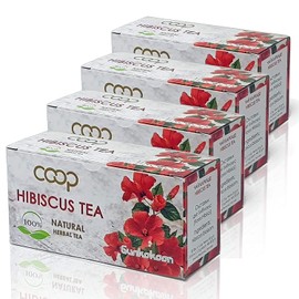 80 Tea Bags Hibiscus Tea 100% Natural - 4 Boxes 1.5 g Bags