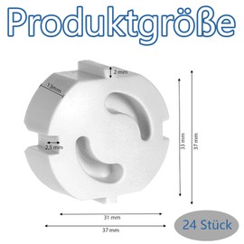 Sockets Child Lock – (24 Pieces for Plugging) Socket Protection for Plugging in – Socket Safety for Baby and Children without Gluing – White