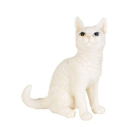 Uvia H24017 Sitting White Cat (Mini), 2.0 x 1.0 x 2.3 inches (5 x 2.5 x 5.8 cm), Doll, Figurine, Figurine, Animal, Garden, Decoration, Cat