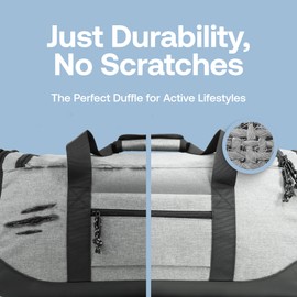 RIVER ROAD Movex 33L Medium Gym Duffle Bag - Scratch-Resistant Workout Duffle Bag - Duffle Bag for Travel Men and Women - Travel Duffle Bag & Duffle Bag Men - Carry On Duffle Bag - (Gray)