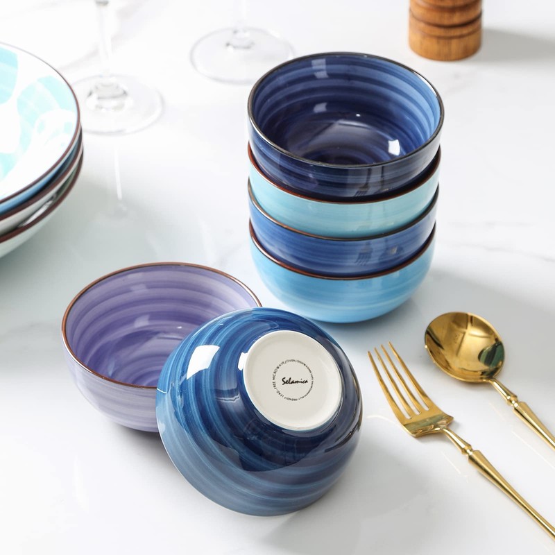 Selamica Ceramic 12 Oz Dessert Bowls Set, Small Bowls for