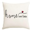 RABUSOFA Home Sweet Home Quotes Throw Pillow Covers,18x18 Inch Farmhouse