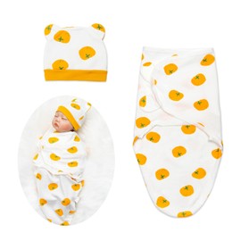 Medylove Reborn Baby Doll Clothes Swaddle Hat for 17-22 inch Newborn Baby Doll Clothes Accessories Adjustable Sleep Sacks Set(Orange)