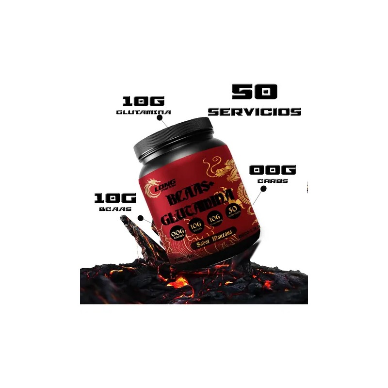 Aminoacidos Bcaas + Gluta En Polvo Long 1kg Prentreno Varios