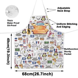 WZMPA Friend TV Show Cooking Apron Friend TV Show Chef Gifts Friend Central Park Adjustable Apron Friend TV Show Merch, Central Park White