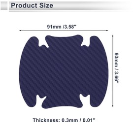 RATCHROLL 4 Pcs Universal Car Door Handle Cup Cover Adhesion Door Protection Door Bowl 3D Sticker Scratch Protector 93x91mm Carbon Fiber Pattern Deep Blue PVC