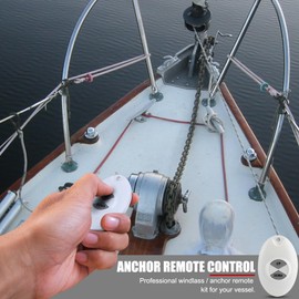 Boat Anchor Remote Control Windlass, ABS 12V Anchor Wireless Remote Switch Waterproof Sail Trim Controller for Boat Sail Accessory 2 Transmitter