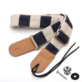 ERUIZILLA Premium Ukulele Strap, New Ukulele Straps & Leather Ends Shoulder Strap Suitable for Soprano Concert Tenor Baritone String Instruments -Navy