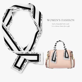 Mengmeng Angel Fashion Satin Scarf Versatile Hair Tie Headband and Skinny Handbag Ribbon Scarf and Head Accessory for Women