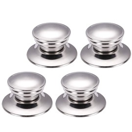 HEMOTON Set of 4 Pot Knobs, Heat-Resistant Pot Lid Knob, Replacement Handle, Universal Handle for Pot Lid, Pan Lid, Cookware, Pot Lid Handle Made of Stainless Steel, Replacement Lid Knobs for Home