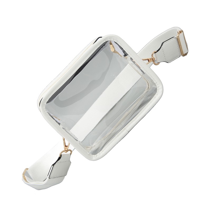 Clear Shoulder Bag PVC Zippered Waterproof Stadium Approved Purse for