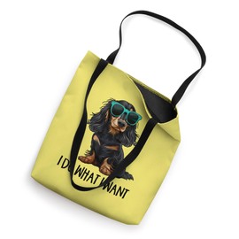 Funny Do What I Want Black Long Haired Dachshund Lover Tote Bag